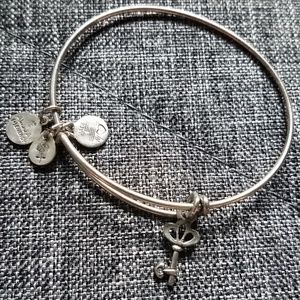 Alex and Ani silver skeleton key charm bracelet